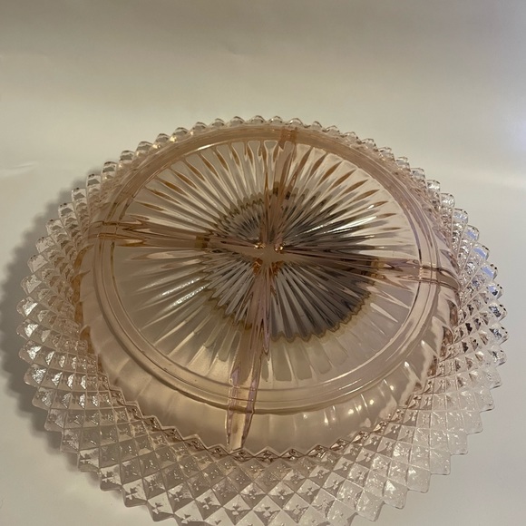 Pink Depression Glass 4-Part Dish - Picture 3 of 3
